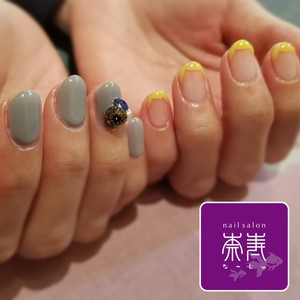 アシメネイル☆ワンカラー＆スカラップフレンチ