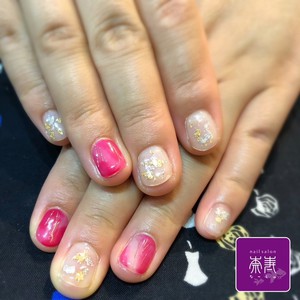 クリア感☆金箔ネイル